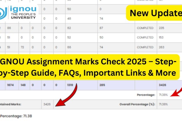 IGNOU Assignment Marks Check 2025 – Step-by-Step Guide, FAQs, Important Links & More