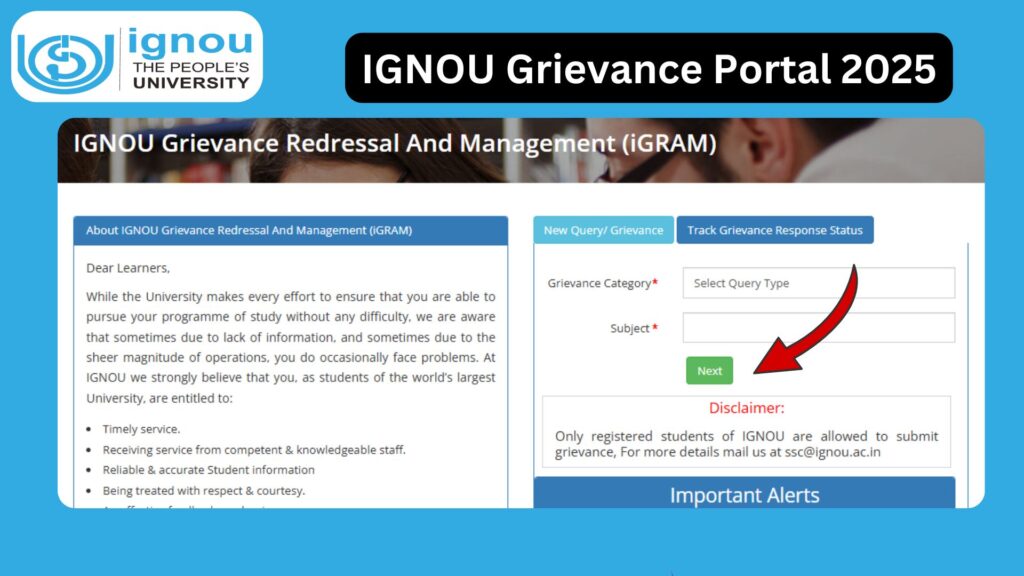 IGNOU Grievance Portal 2025 – Step-by-Step Guide to Register and Track Your Complaints