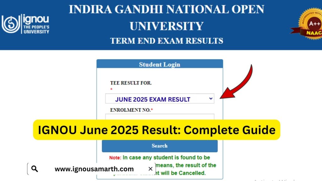 IGNOU June 2025 Result – Check TEE Result, Process, Updates & More