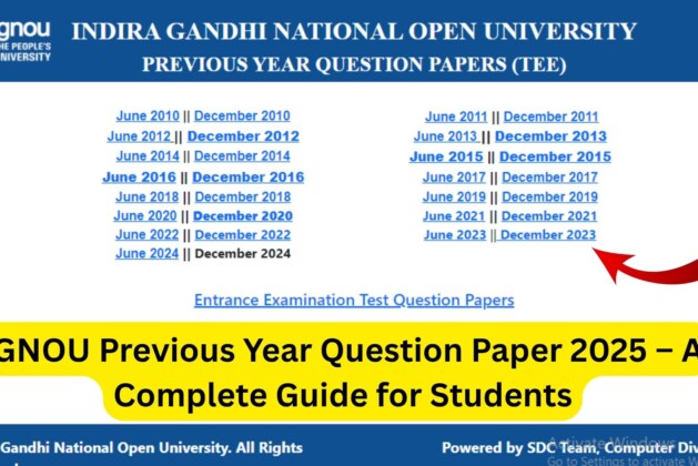 IGNOU Previous Year Question Paper 2025 – A Complete Guide for Students