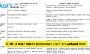 IGNOU Date Sheet December 2025: Complete Guide for Students