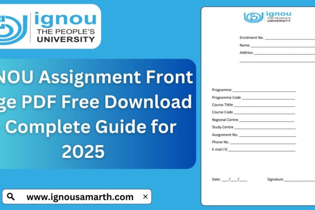 IGNOU Assignment Front Page PDF Free Download – Complete Guide for 2025