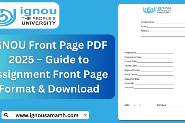 IGNOU Front Page PDF 2025 – Guide to Assignment Front Page Format & Download