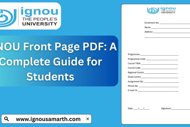 IGNOU Front Page PDF 2025: A Complete Guide for Students