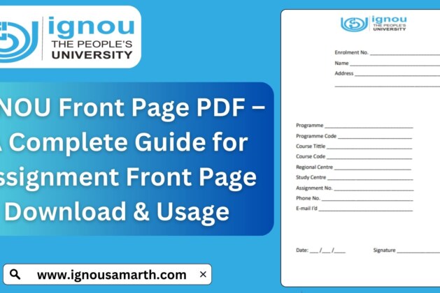 IGNOU Front Page PDF – A Complete Guide for Assignment Front Page Download & Usage