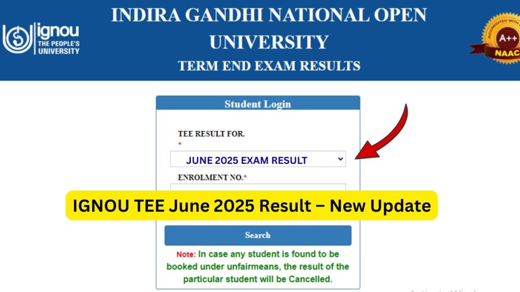 IGNOU TEE June 2025 Result – Complete Guide for Students
