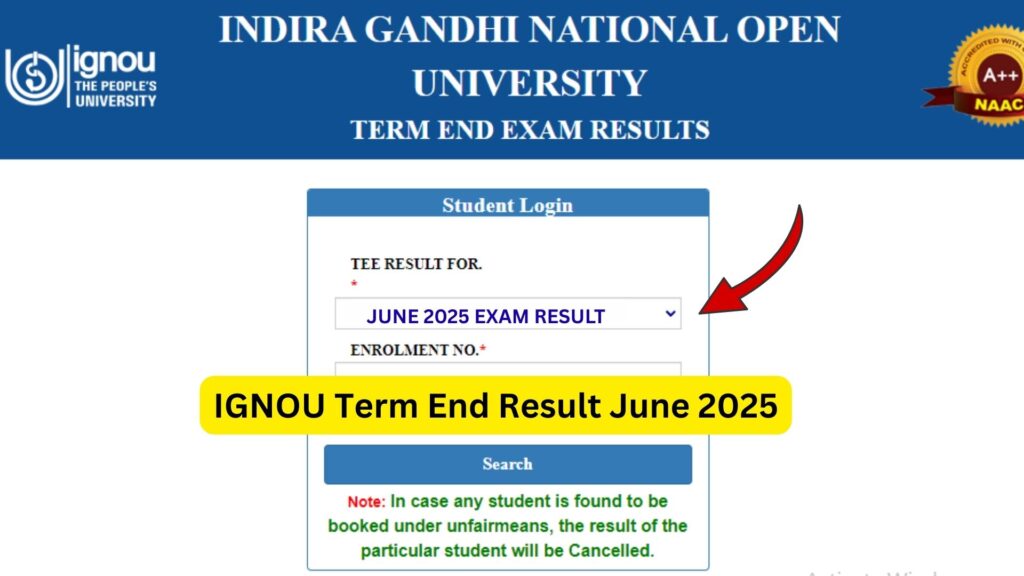 IGNOU Term End Result June 2025 – Complete Guide