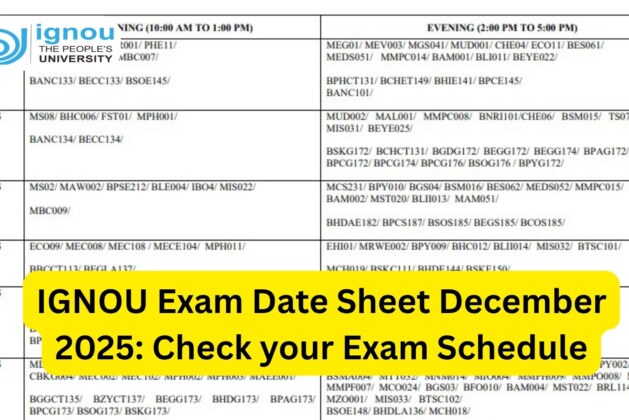 IGNOU Exam Date Sheet December 2025: Complete Guide to the Term-End Examination Schedule