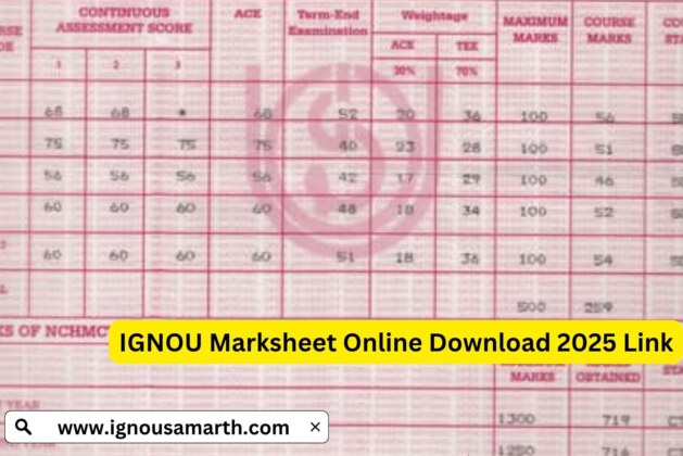 IGNOU Marksheet Download 2025: Direct Online Link