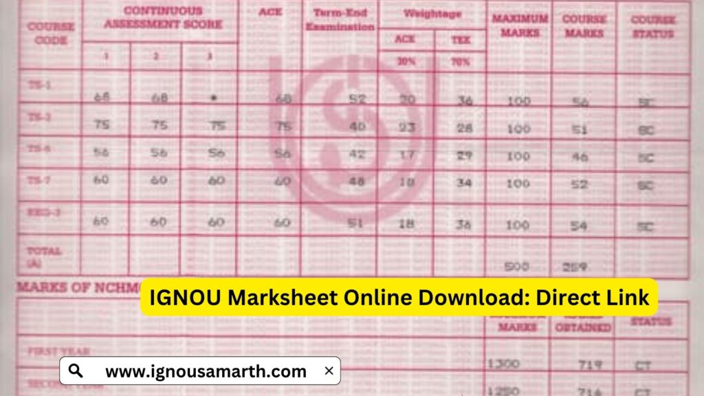 IGNOU Marksheet Download: Complete Guide for Students