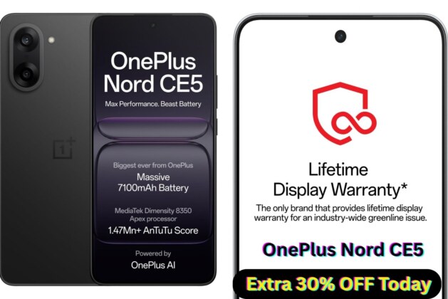 OnePlus Nord CE5 (Black Infinity, 8GB + 128GB) – The Next-Gen Powerhouse with 7100mAh Battery, MediaTek Dimensity 8350 Apex & OnePlus AI