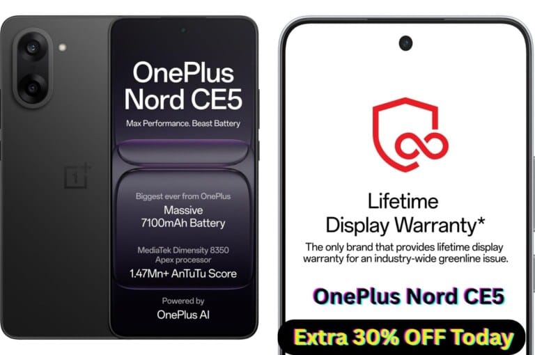 OnePlus Nord CE5 (Black Infinity, 8GB + 128GB) – The Next-Gen Powerhouse with 7100mAh Battery, MediaTek Dimensity 8350 Apex & OnePlus AI
