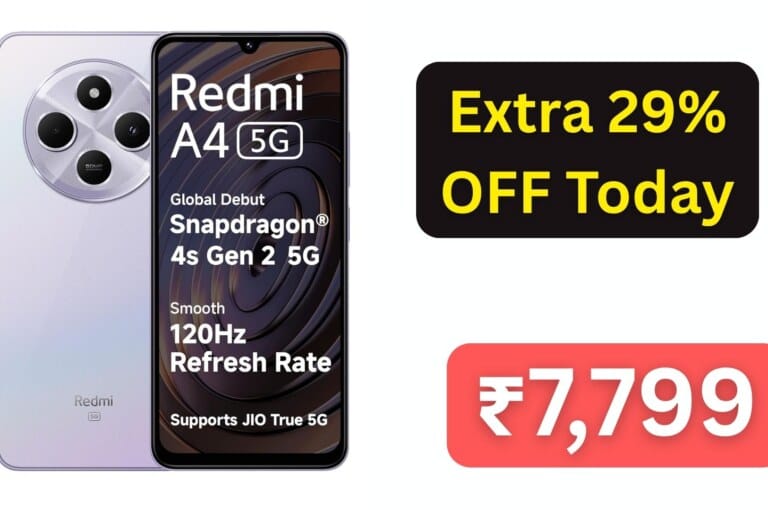 Redmi A4 5G (Sparkle Purple, 4GB RAM, 64GB Storage) – A Budget 5G Powerhouse with 120Hz Display and 50MP Camera